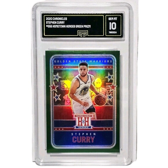 Steph Curry Panini Chronicles GEM MINT 10 Hometown Heroes Green Prizm #555 2021 - Picture 5 of 5
